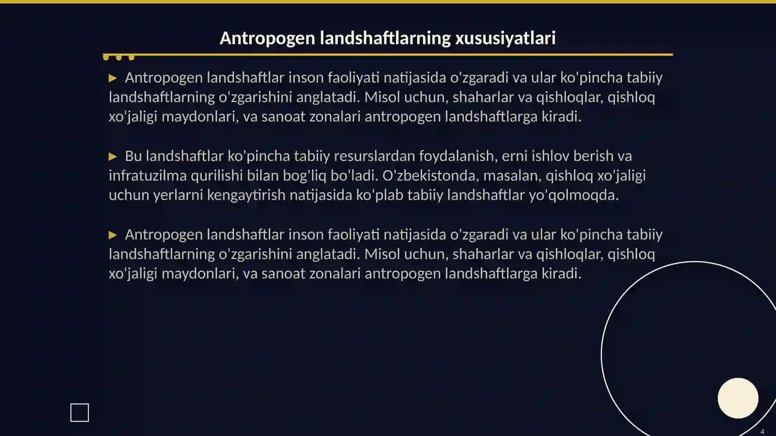 Tabiiy va antropogen landshaftning xususiyatlari 4