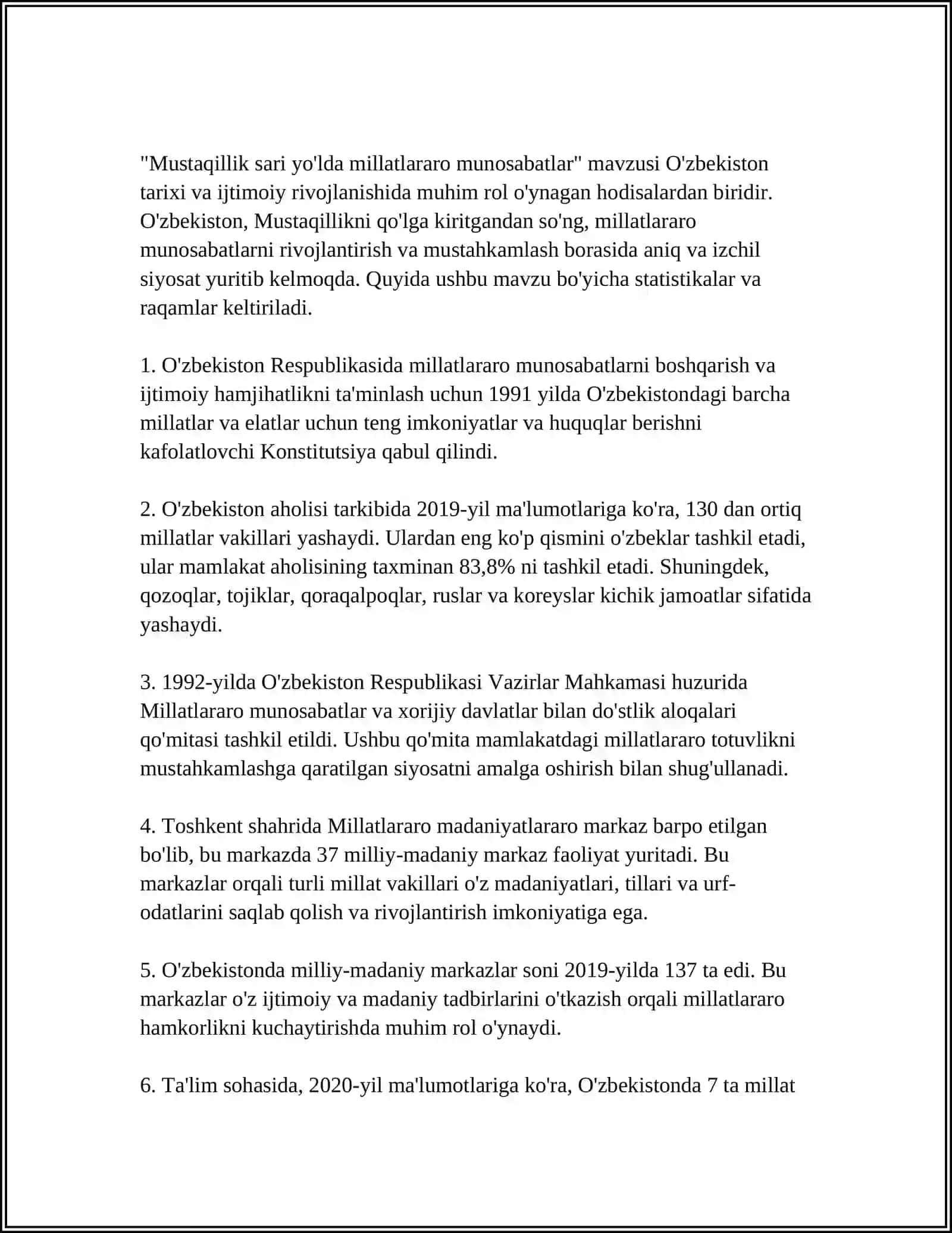 MUSTAQILLIKKA ERISHISH ARAFASIDA O'ZNEKISTONDA MILLATLAR O'RTASIDAGI NIZOLAR 4
