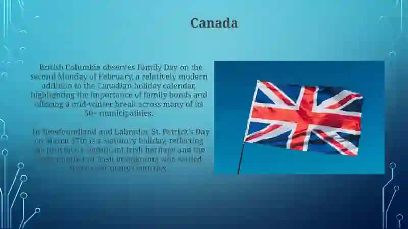 National holidays of English speaking countries 4