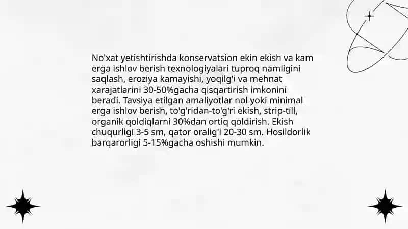 No'xat yetishtirishda resurs tejamkor texnologiyalari 4