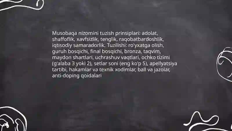 Sport musobaqalari qoidalari va o'tkazish usullari. Volebol sport turi bo'yicha musobaqa nizomini tuzish 4