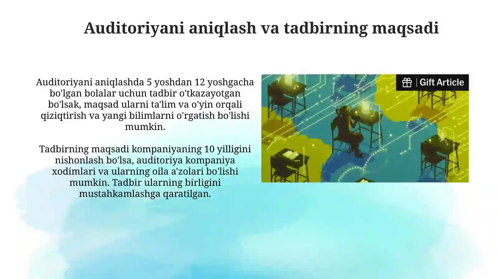 Animatorlik xizmatida madaniy, koʻngilochar tadbirlar ssenariysini tuzish 4