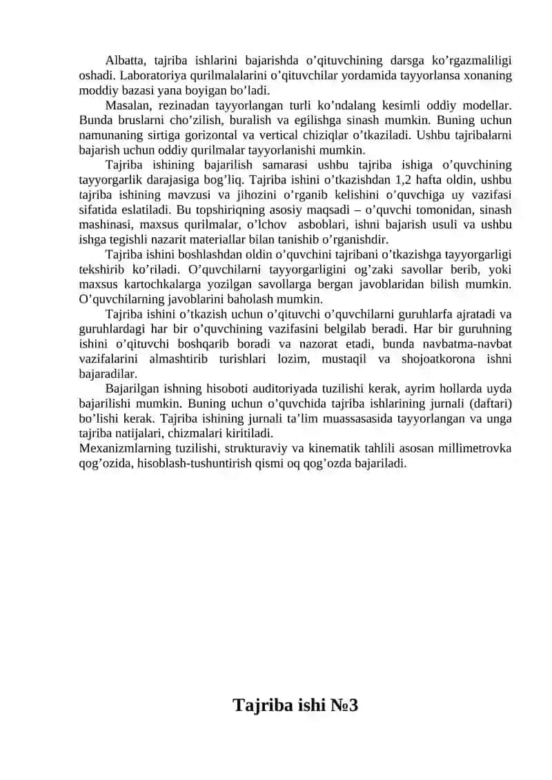 Nazariy Mexanika Tajriba Mashg'ulotlari 4