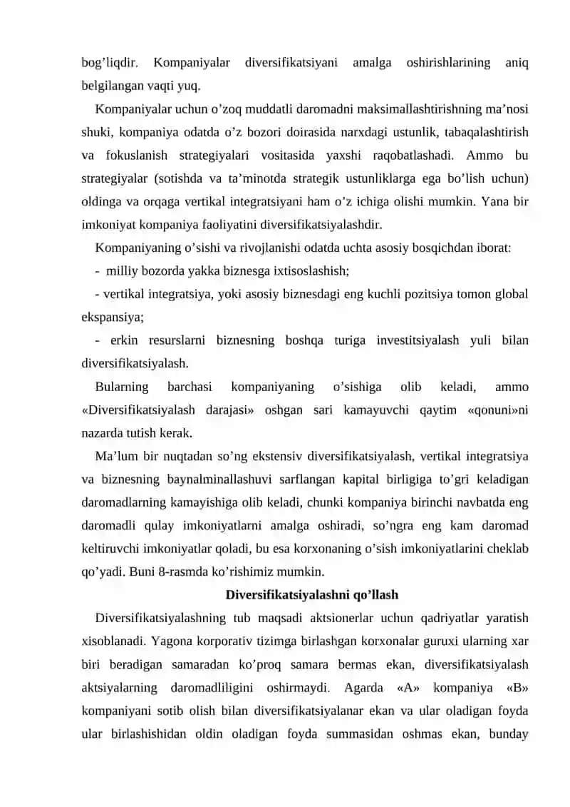 Diversifikatsiyаlashning korporativ strategiyаlari 4