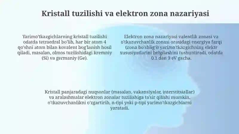 Yarim oʻtkazgich metallarning tahliliy taqdimot 4