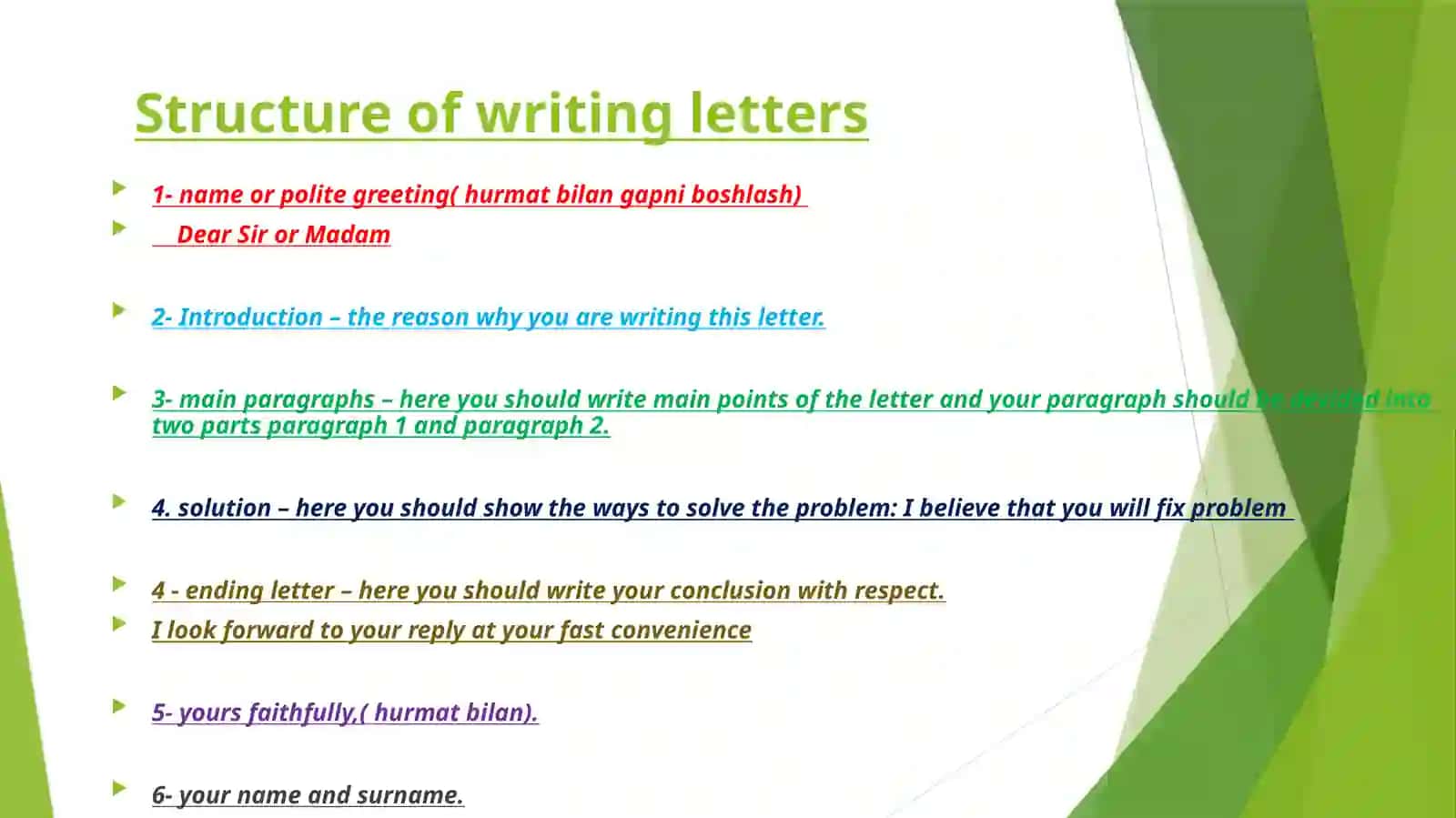 How to write a letter 4