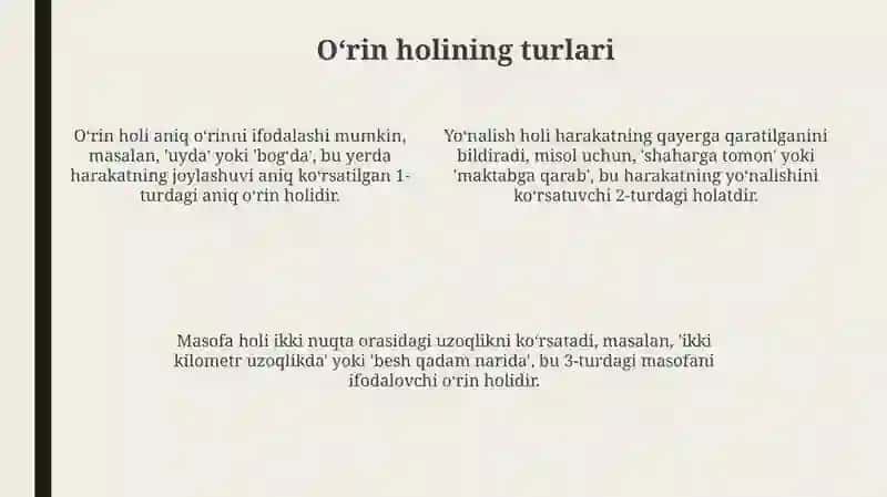 Oʻrin holi haqida 4