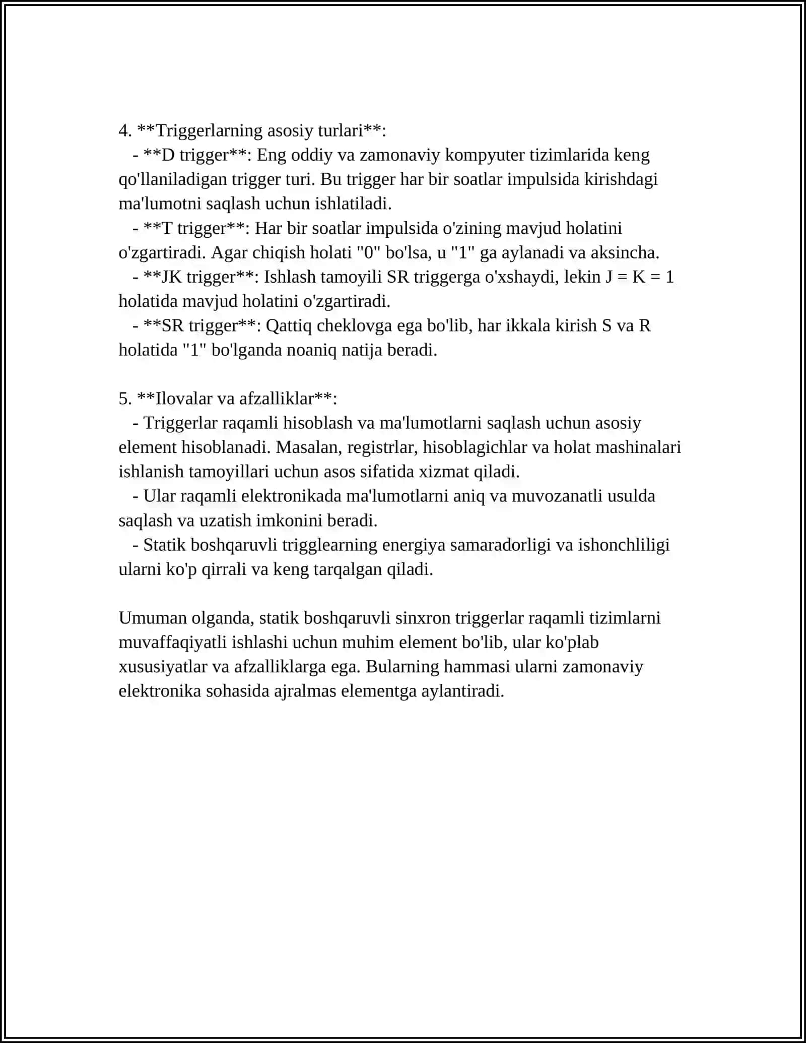 STATIK BOSHQARUVLI SINXRON TRIGGERLAR 4