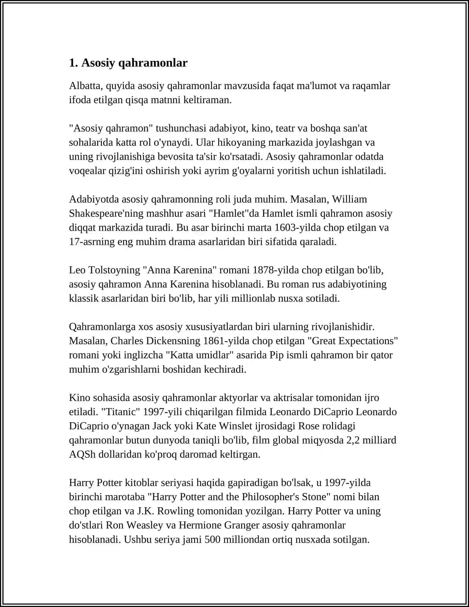 TUSHDA KECHGAN UMRLAR "ROMANIDAGI OBRAZLAR HAQIDA 4