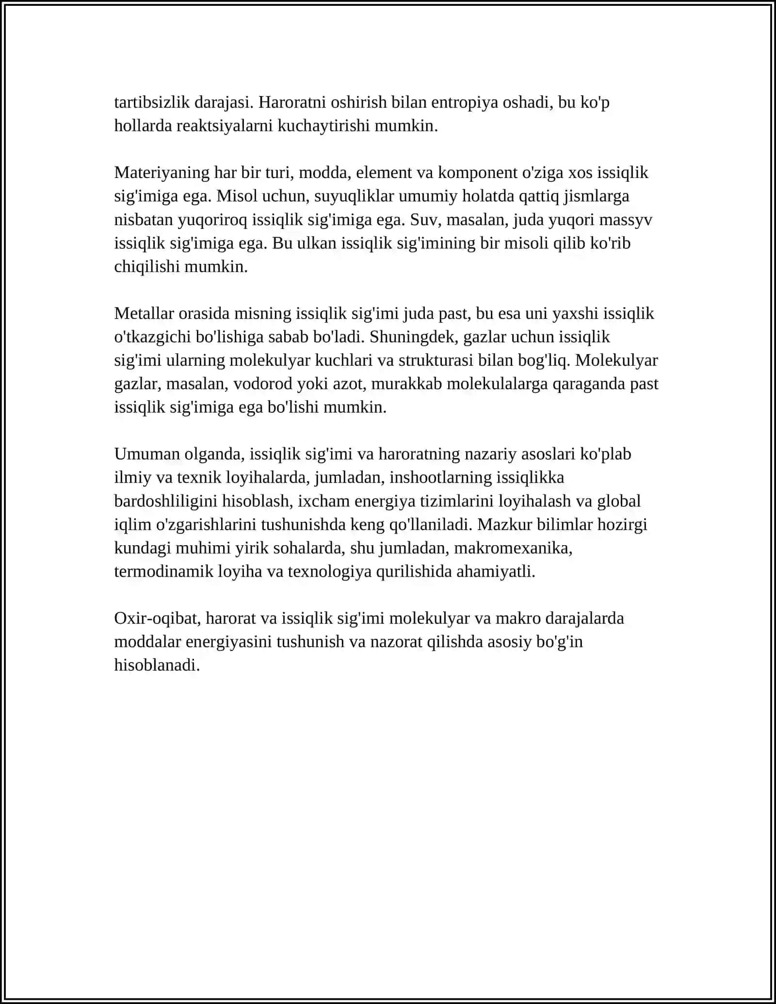 ISSIQLIK SIG’IMINING HARORATGA BOG’LIQLIGI 4
