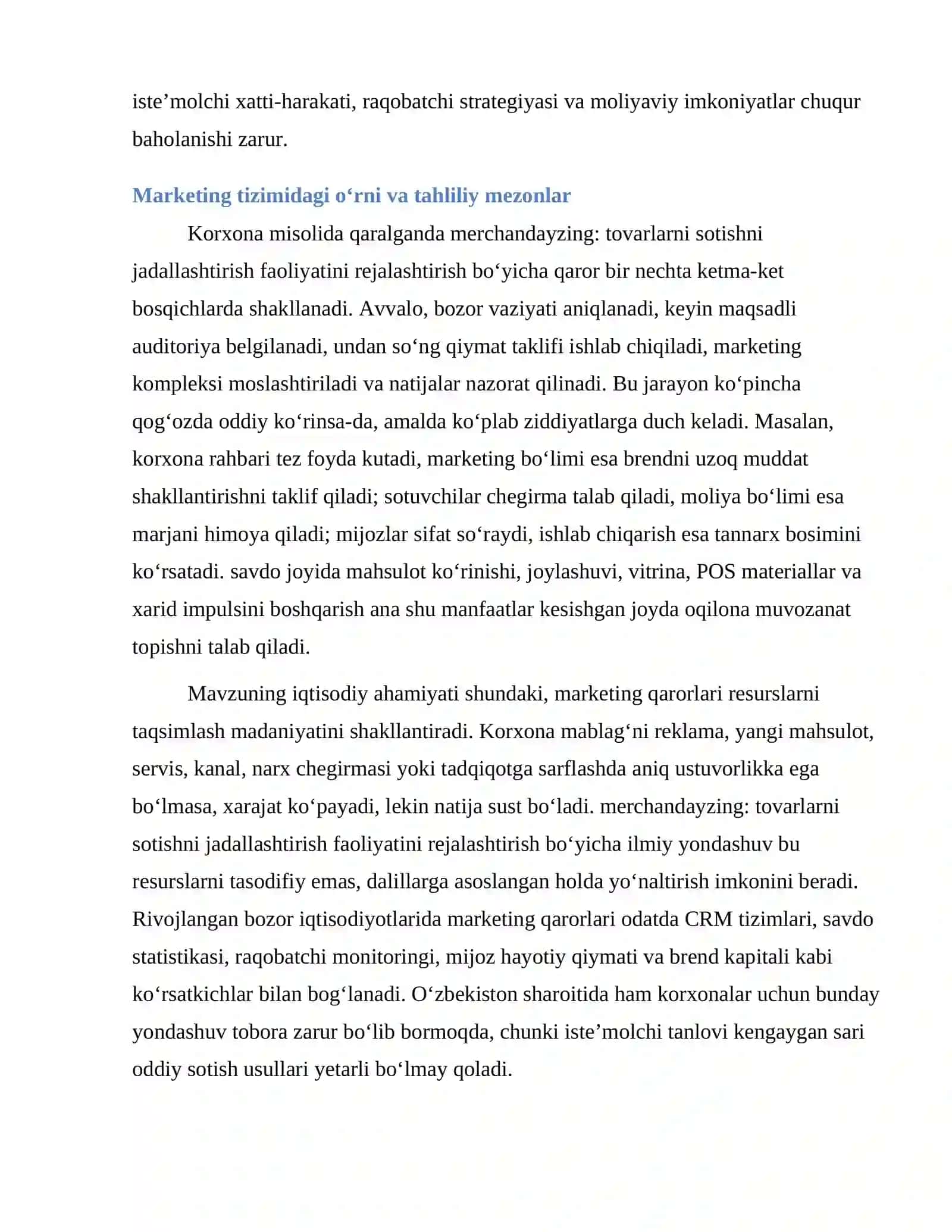 Merchandayzing: tovarlarni sotishni jadallashtirish faoliyatini rejalashtirish 4