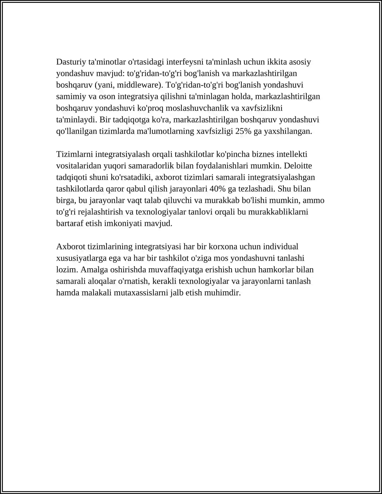 IQTISODIYOTDA AXBOROT TIZIMLARINING O‘ZARO INTEGRATSIYASI 4