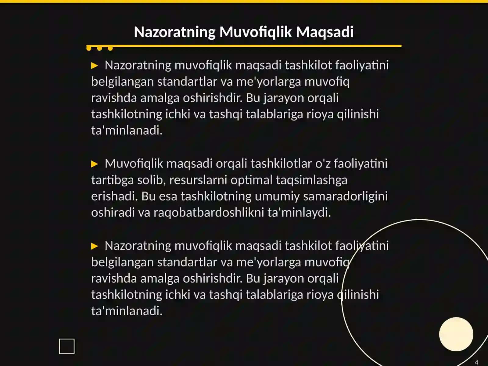 Nazoratning maqsadi, vazifalari, va usullari 4