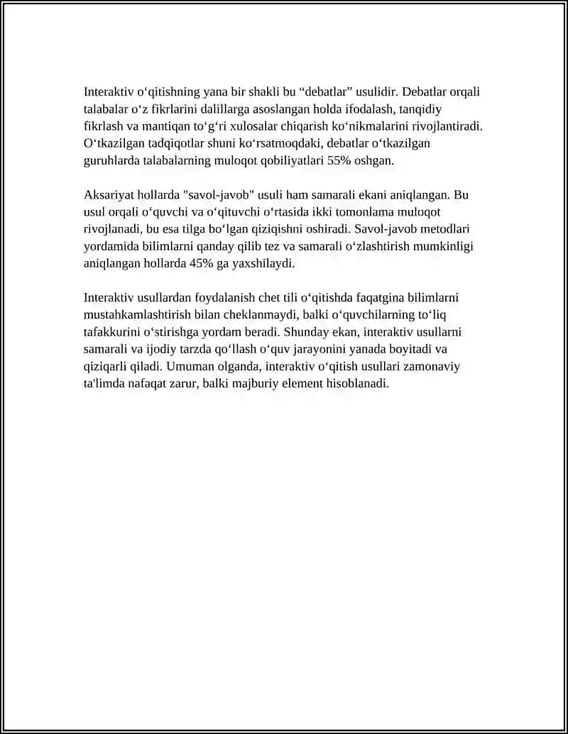 INTERAKTIV METODLAR ASOSIDA CHET TILINI ÕQITISH 4