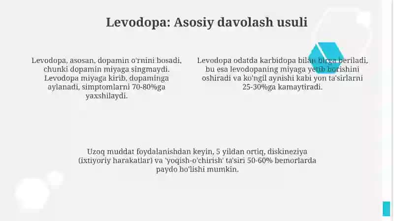 Parkinson kasalligini davolashda ishlatiladigan dori vositalar 4