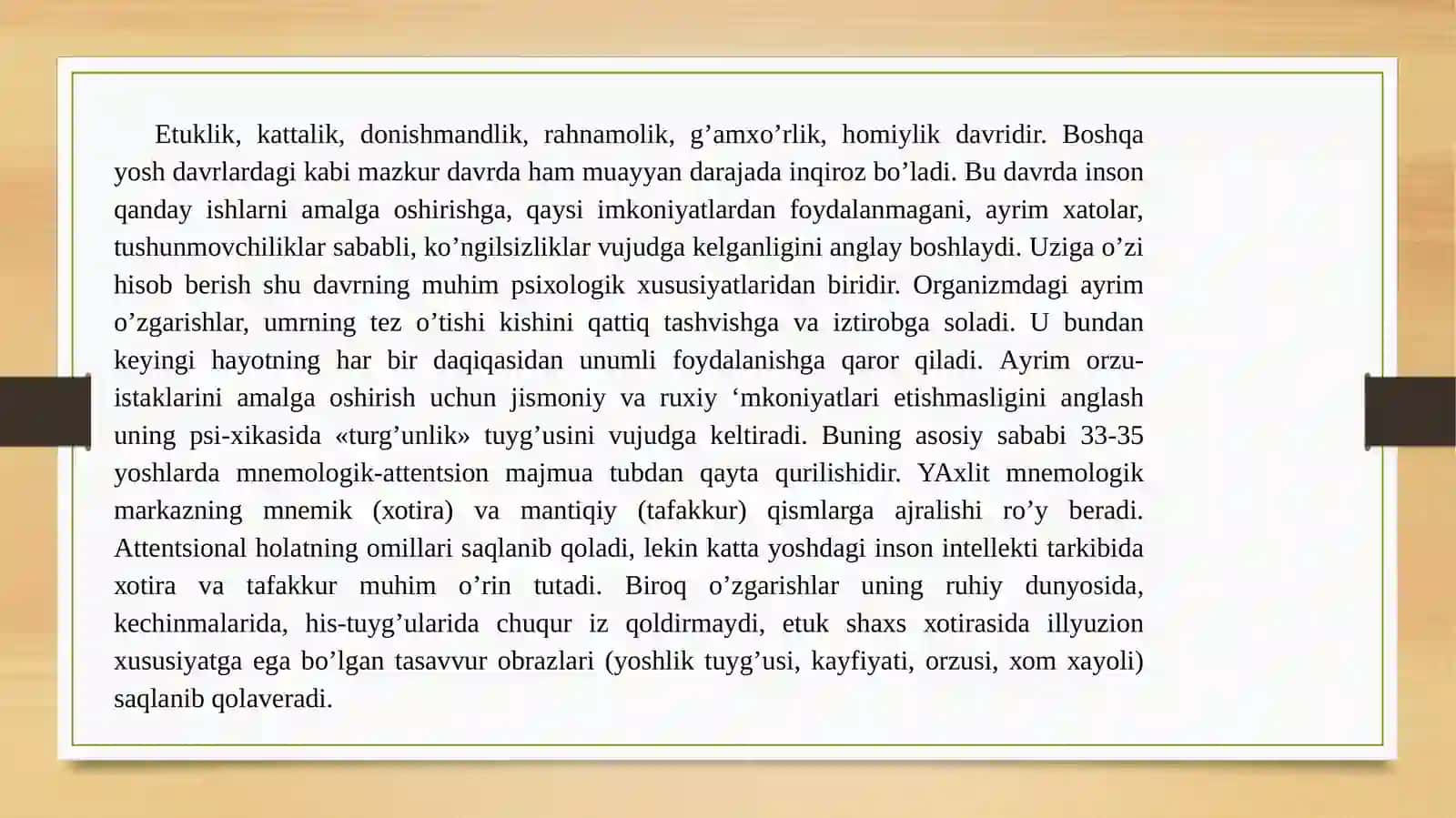 Yetuklikning Umumpsixologik Tavsifnomasi 4