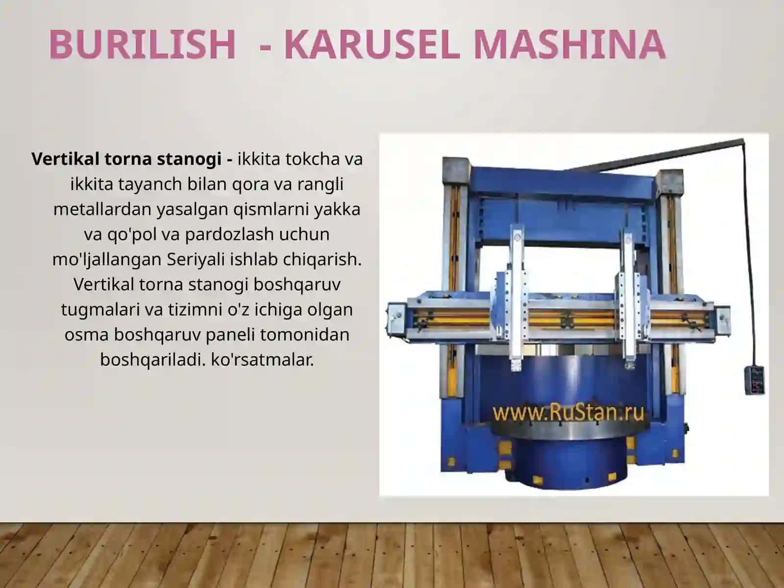 Staninalarga ishlov berish ketma-ketligi 4