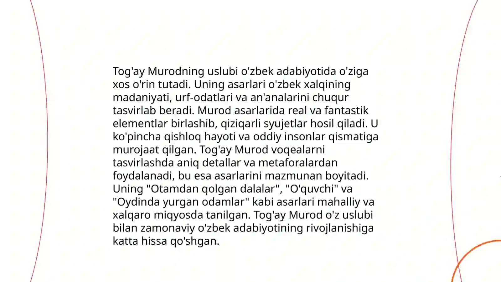 Tog'ay Murodning "Otamdan qolgan dalalar " asari tahlili 4