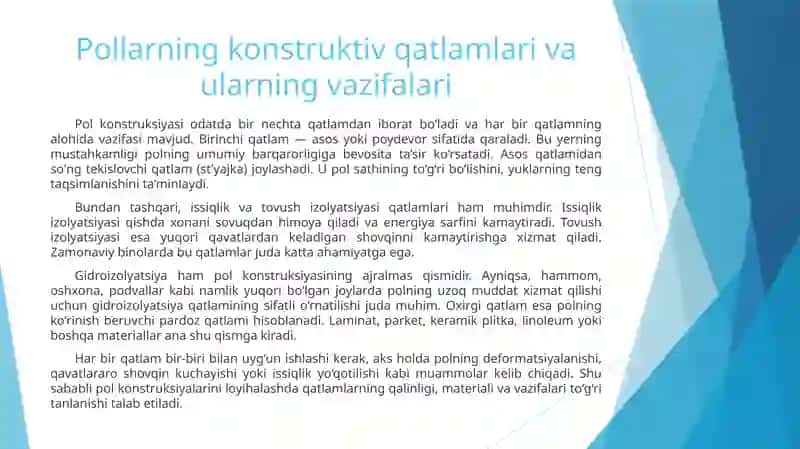 Fuqaro binolarining pollari, ularning turlari, konstruksiyalari va ularga qo'yiladigan talablar. 4