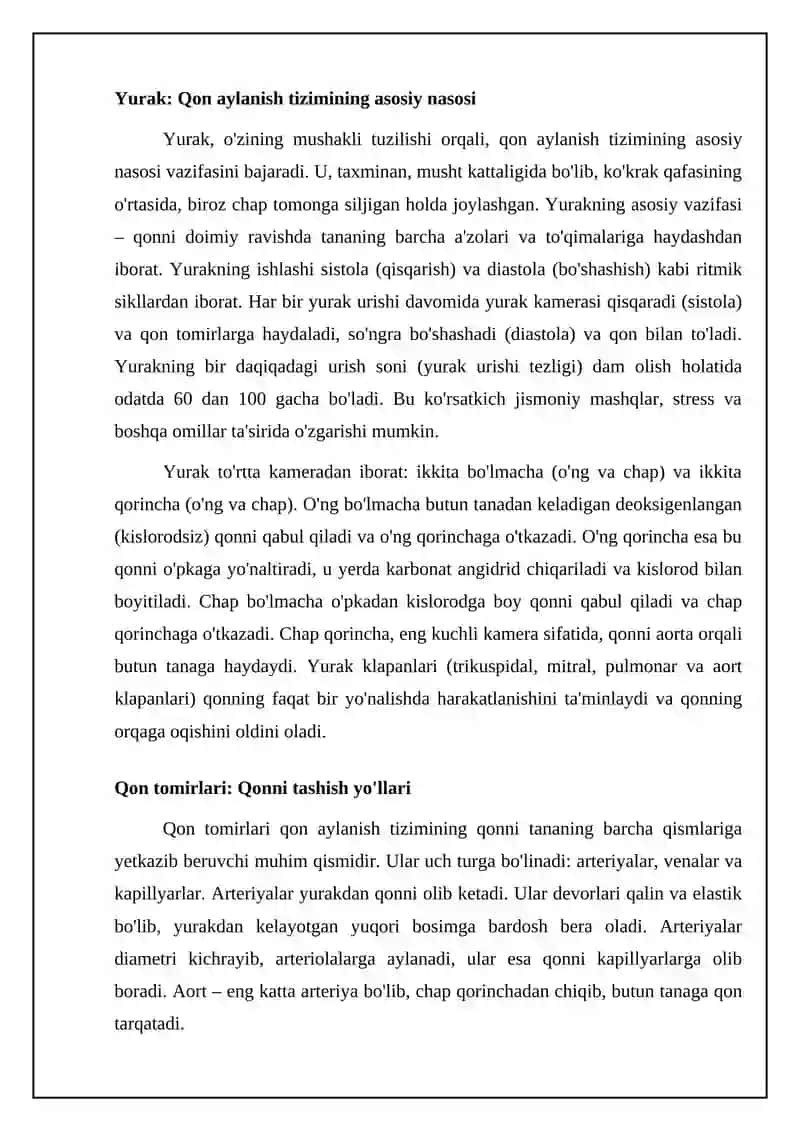 Fizologiya faniga kirish qon aylanish tizimining fiziologik asoslari 4