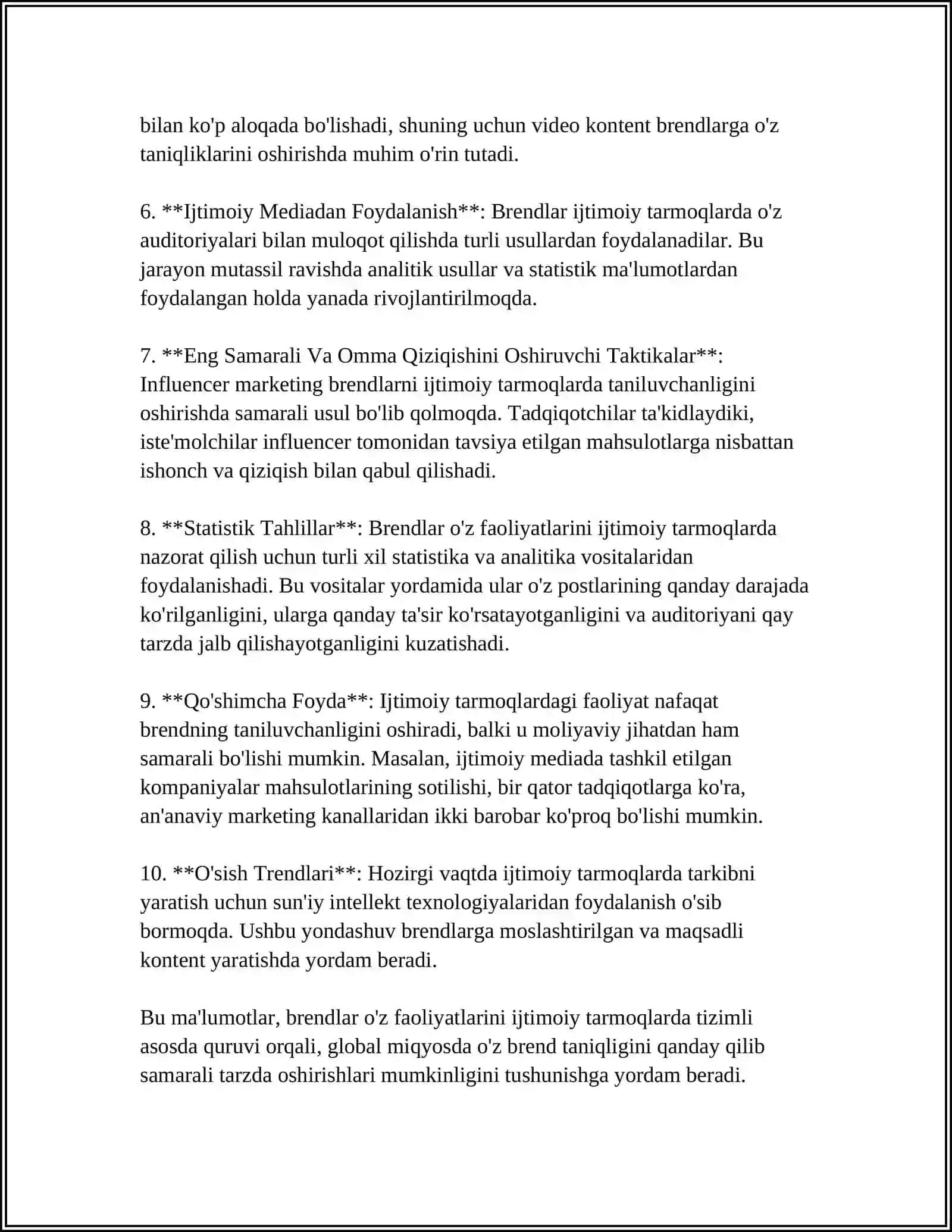 IJTIMOIY SAYTLARDA BIZNESNI RIVOJLANISHI VA IQTISODIY SAMARADORLIGI 4