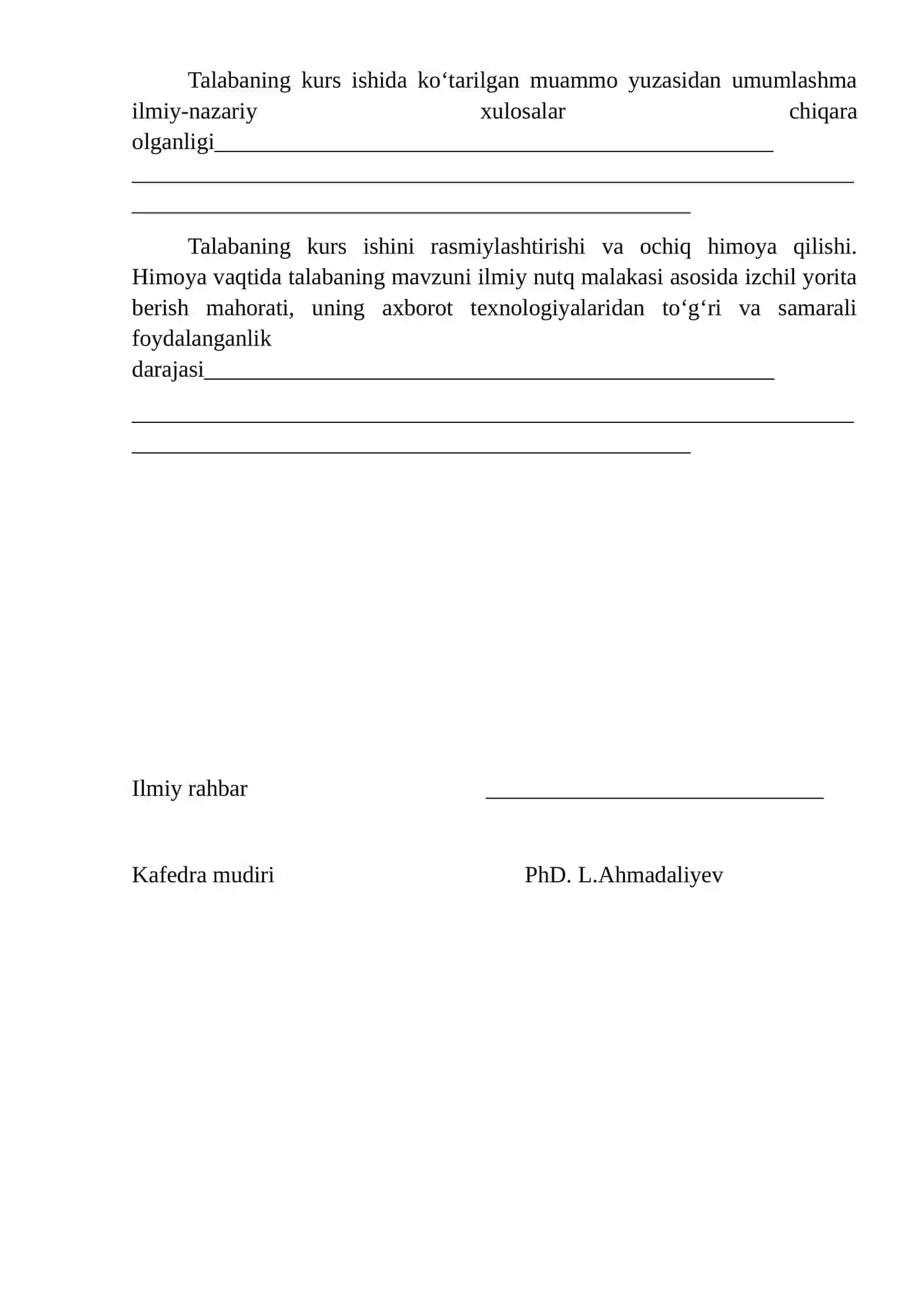 Kurs ishi University of Business and Science Til va adabiyot ta’limi kafedrasida 4