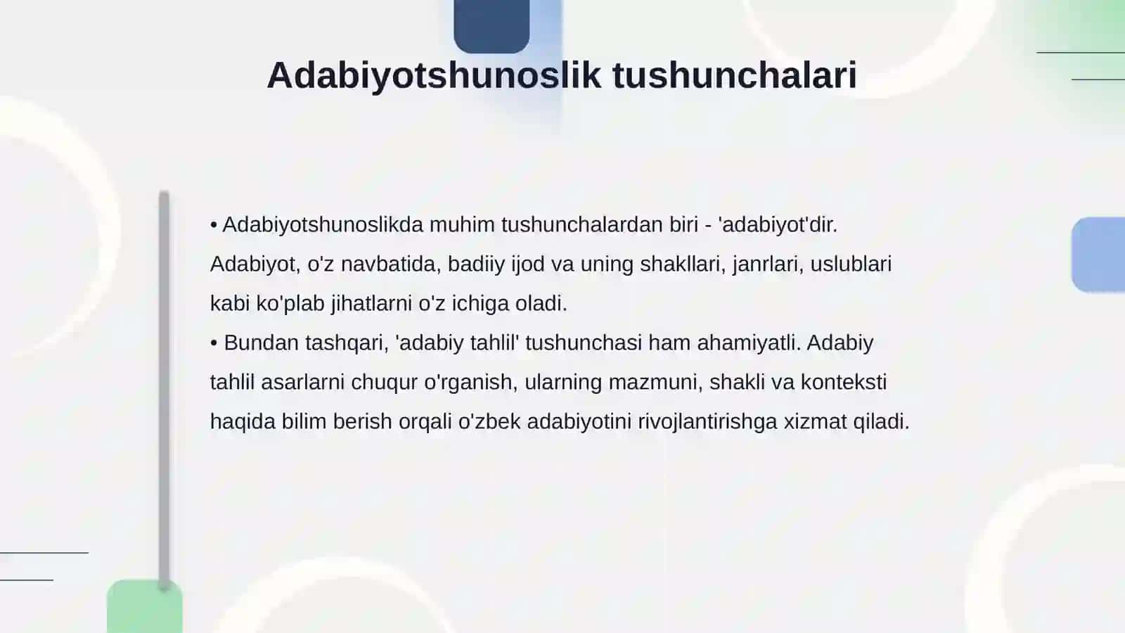 Adabiyotshunoslik asoslari fani va zamonaviy adabiy qarashlar 4
