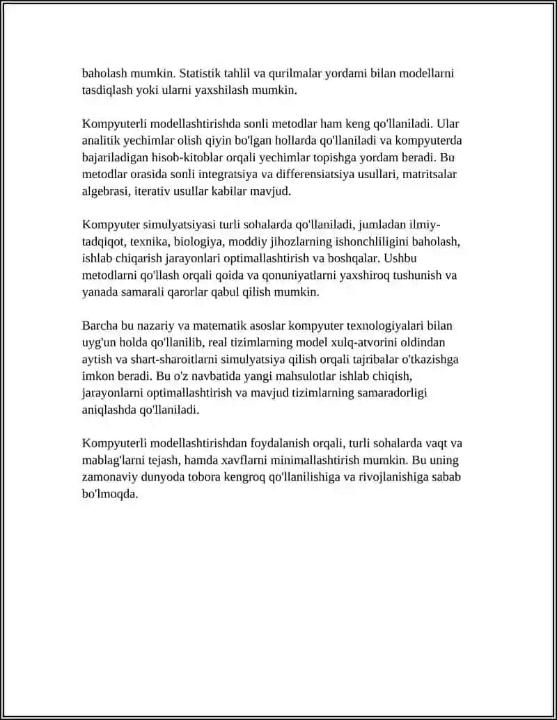 KOMPYUTERLI MODELLASHTIRISH VA UNING RIVOGLANISH TENDENSIYALARI 4