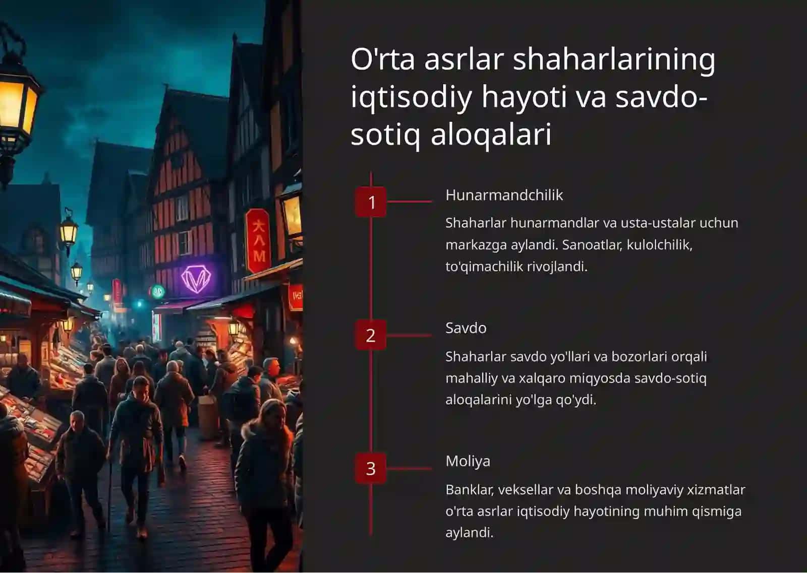 O'rta asrlar shaharlarining shakllanishi va rivojlanishi 4