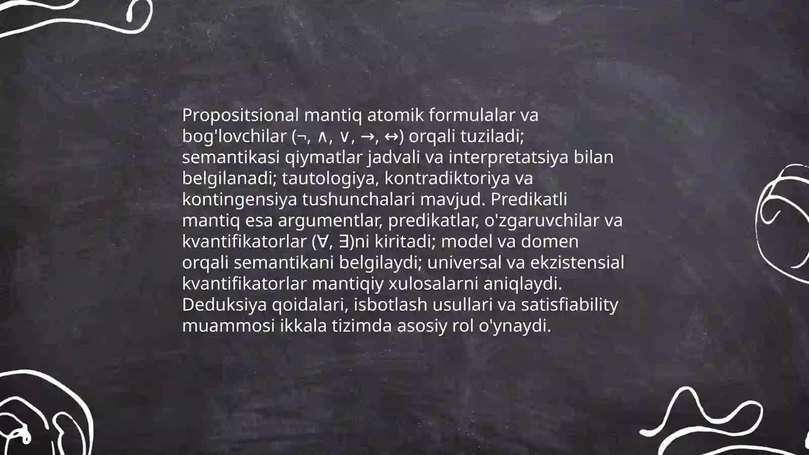 Bilimlarni taqdim etish.Mantiqiy va produksion modellar 4