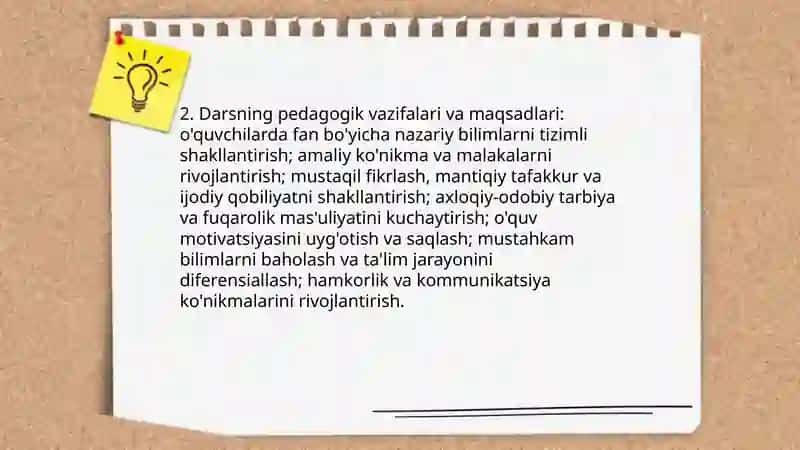 Dars ta'limning asosiy shakli sifatida 4