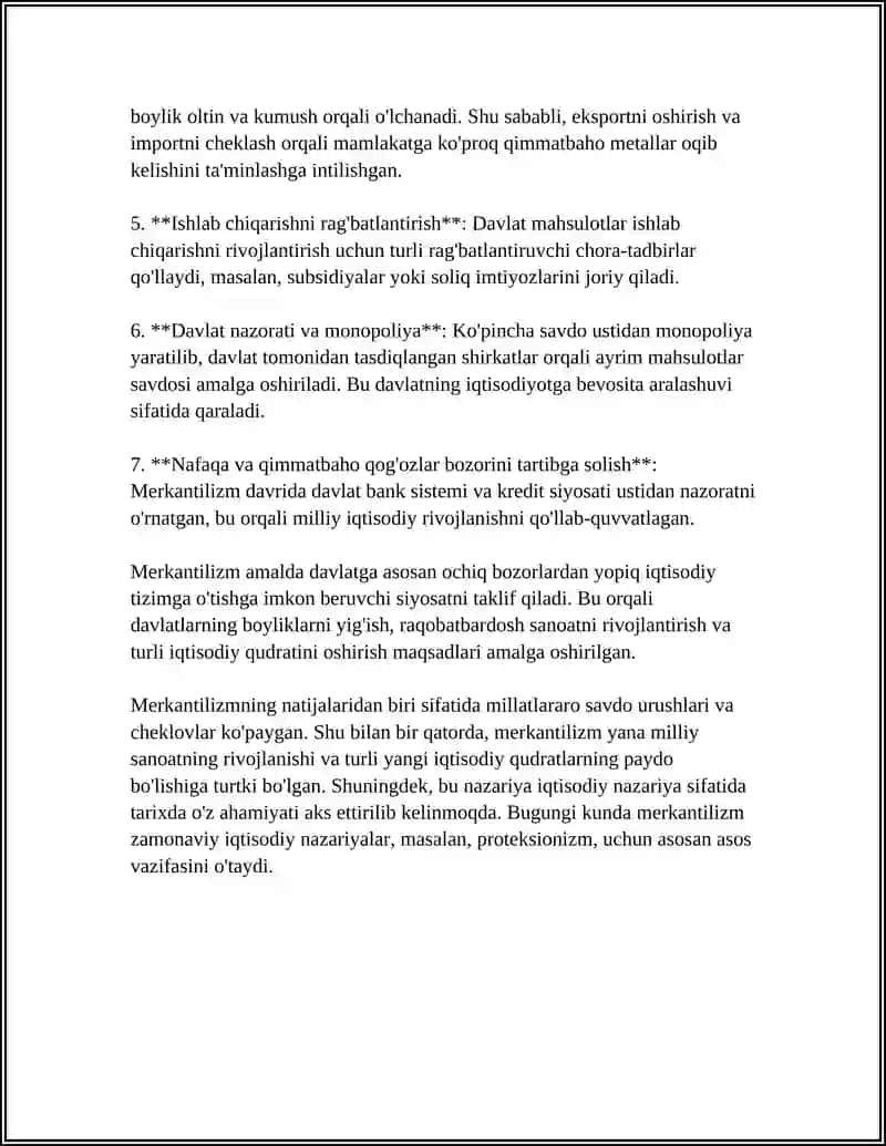 MERKANTILIZM IQTISODIY TA'LIMOTI 4