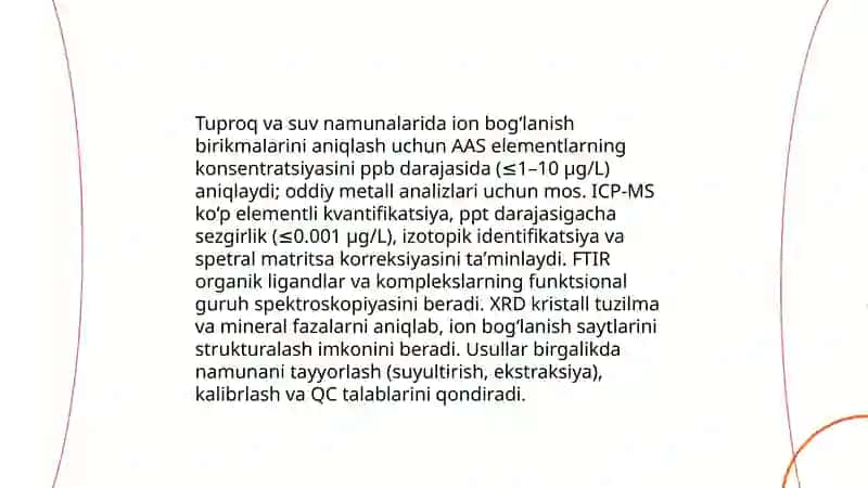 Tuproq va suv yegʻonlarida ion bogʻlanishning asosiy mexanizmlari va nazariy asoslari 4