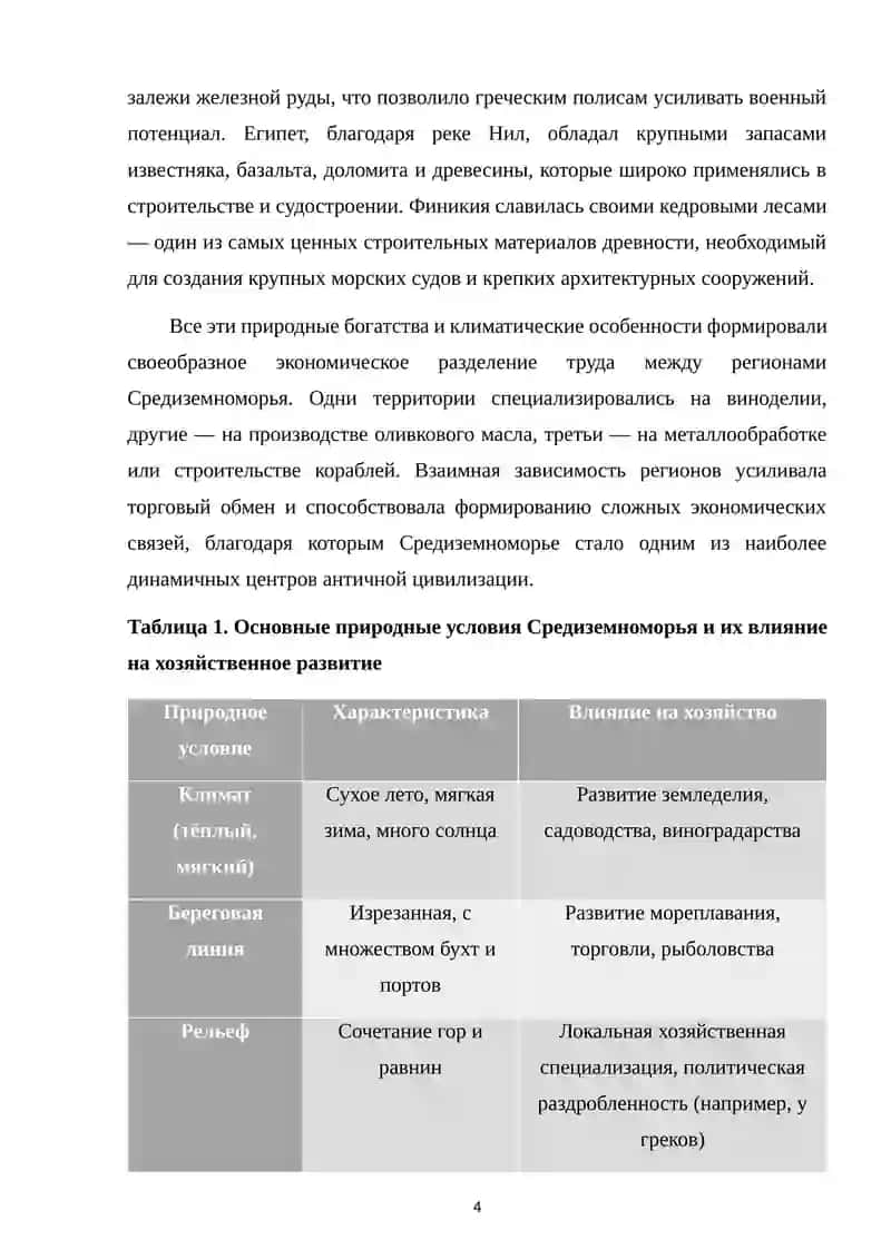 Роль природных условий в развитии экономики и политики цивилизаций Средиземноморья 4