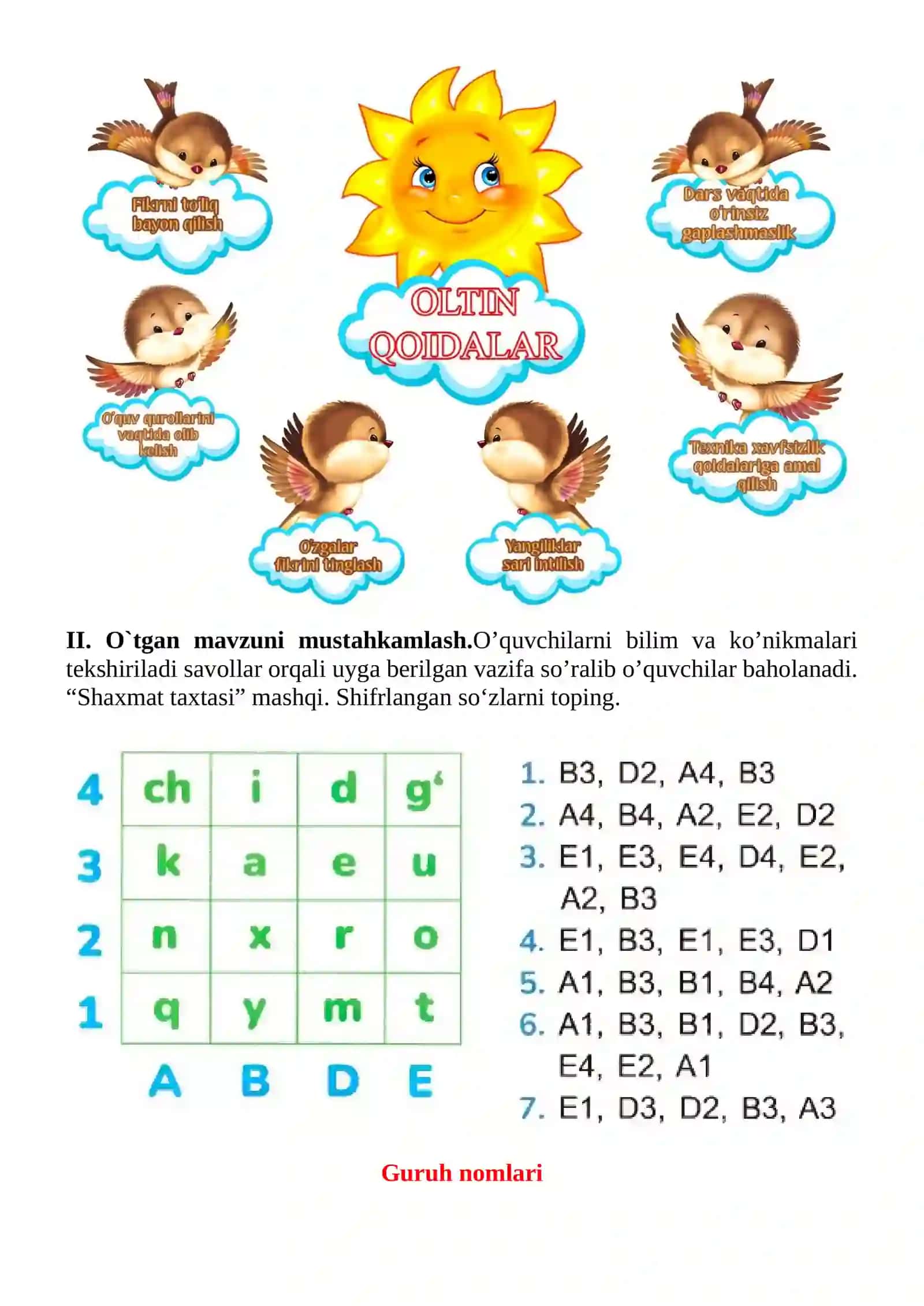 Orolim mavzusida 3-sinf O'qish fanidan dars ishlanmasi 4
