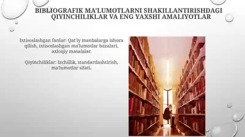 Soha va mutaxassislik fanlari boʻyicha bibliografik axborotni shakllantirish uslubiyati 4