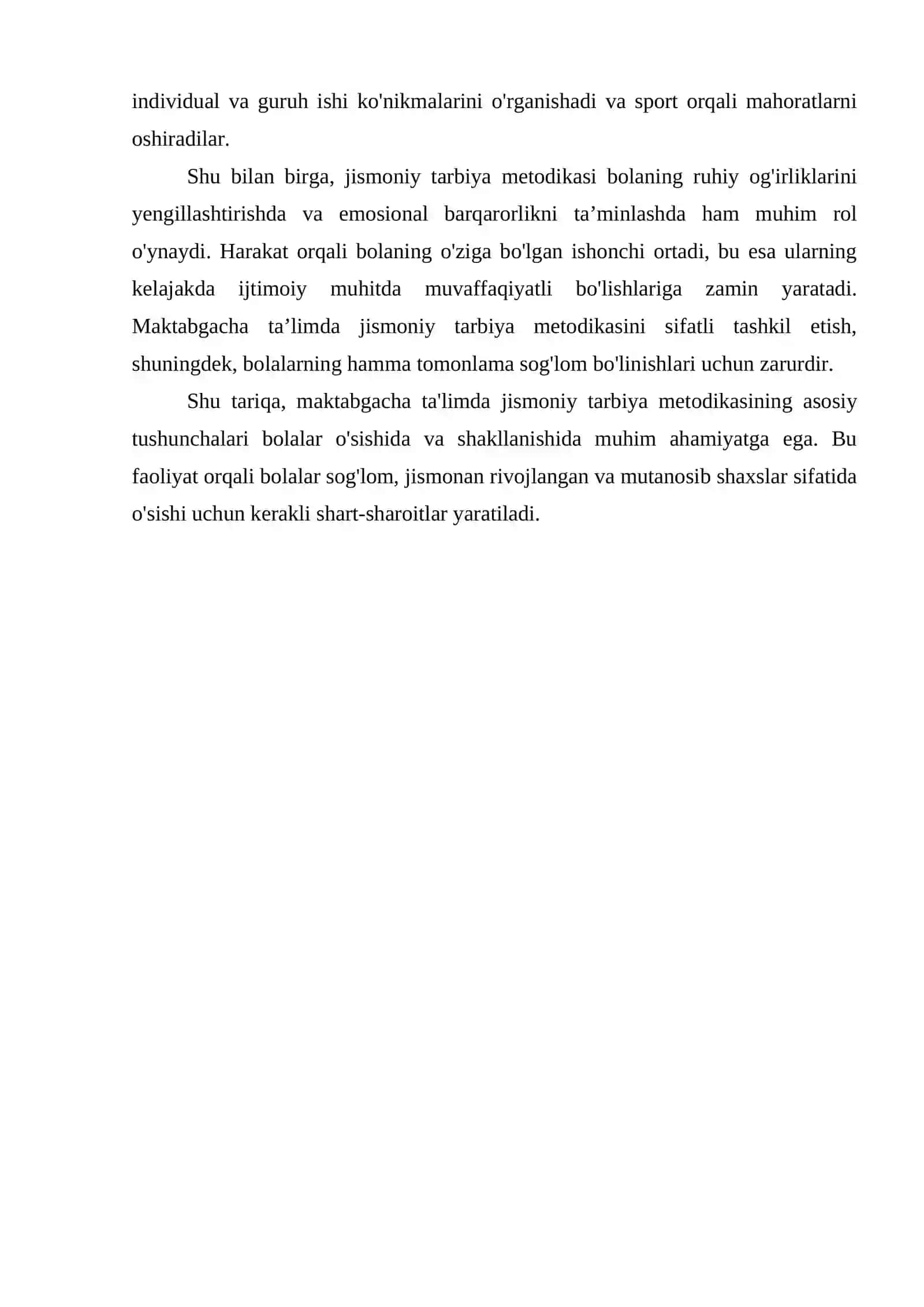 MAKTABGACHA TA’LIMDA JISMONIY TARBIYA METODIKASINING ASOSIY TUSHUNCHALARI 4