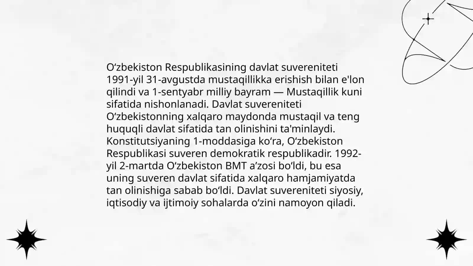 Mustaqillik Oʻzbekiston Respublikasining tashkil topishi va uning tarixiy ahamiyati 4