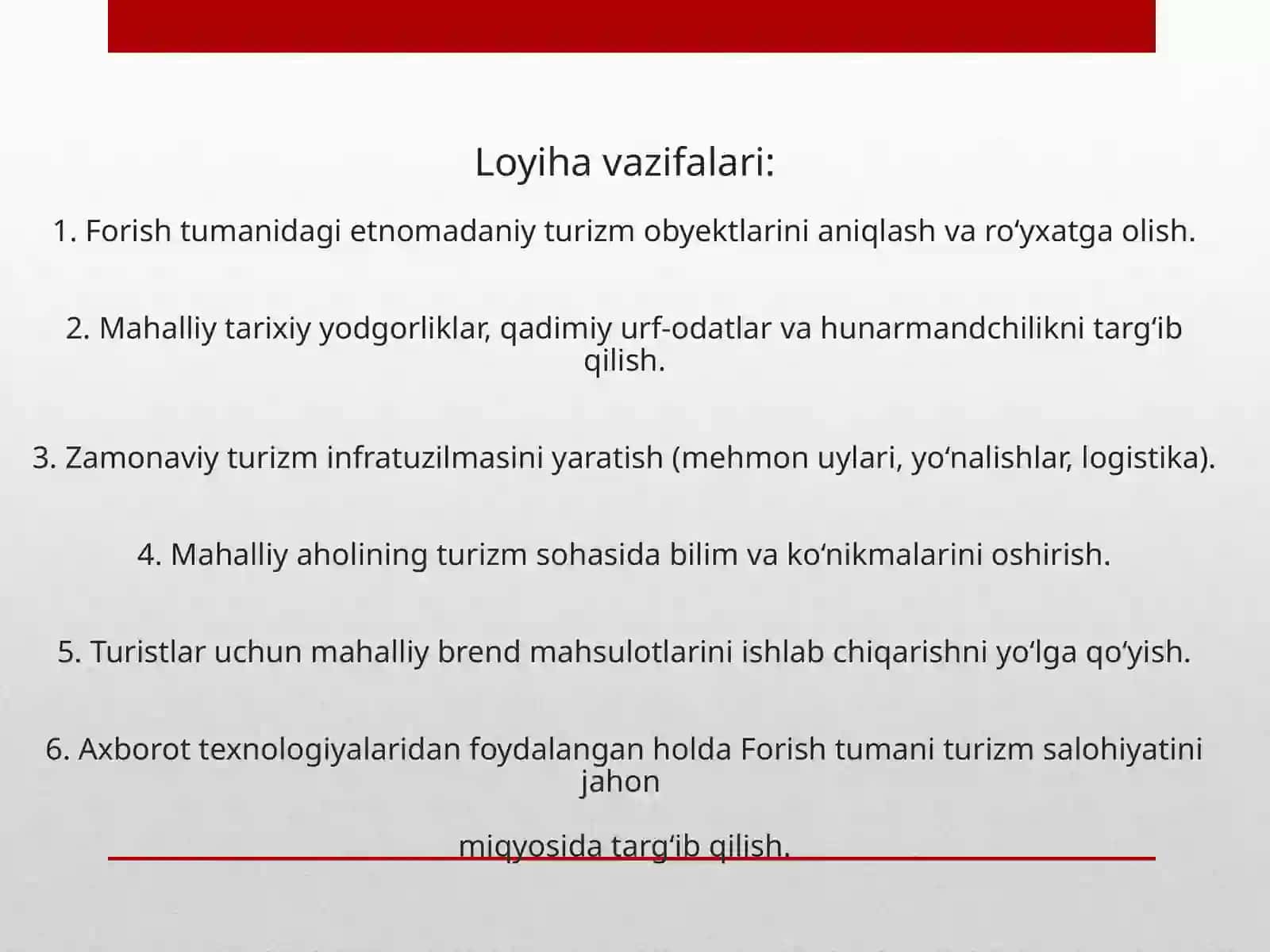 Forish tumanining etnomadaniy turizm salohiyatini rivojlantirish va barqaror taraqqiyotini ta'minlash 4