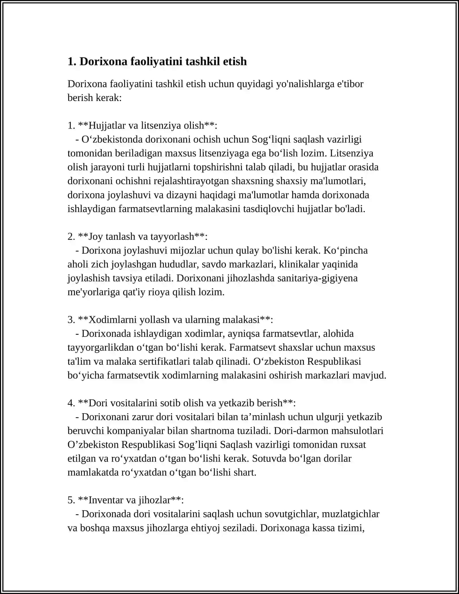 Dorixona Va Farmatsevtik Tashkilotlari Ishini Tashkil Etishda Ish Yuritish Jarayonlarining Ahamiyati 4