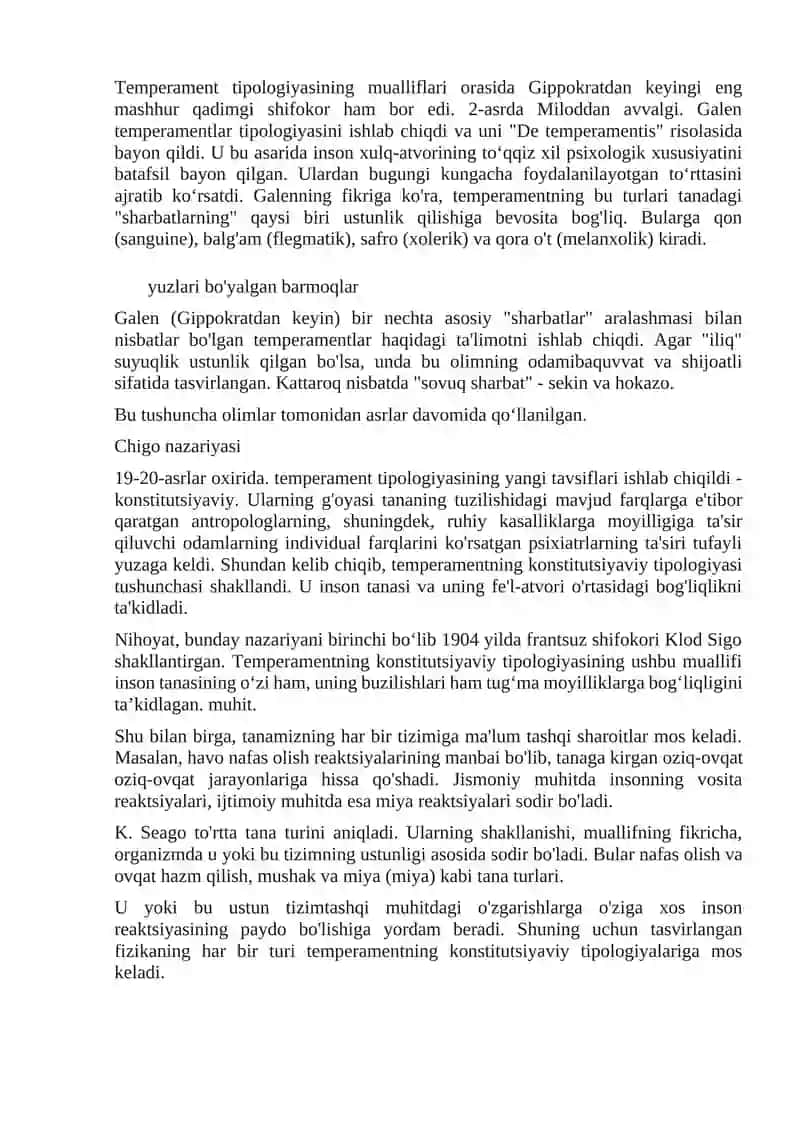 Temperament va asab tizimi xususiyatlari diagnostikasi. Ko‘p omilli shaxsning o‘rganish so‘rovnomalari. 4