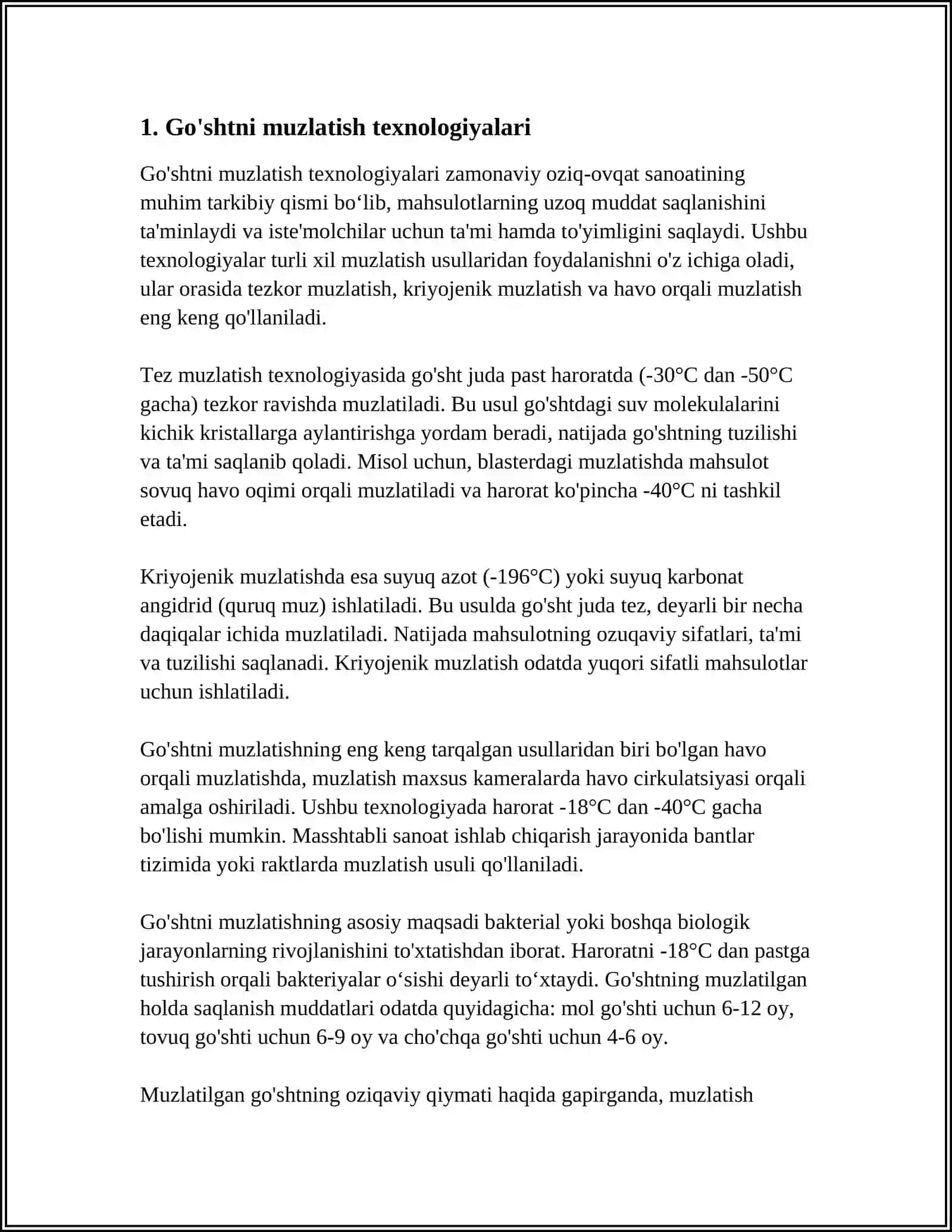 GOʻSHTNI SAQLASH VA QAYTA ISHLASH TEXNALOGIYASI 4