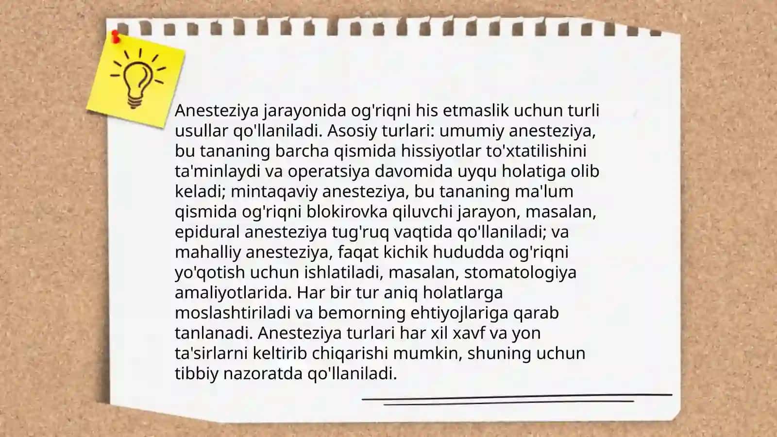 Og'riqsizlantirish asoslari.Bemorni operatsiyaga ruhiy tayyorlash.Krizis bo'lgan holda maslahat berish 4