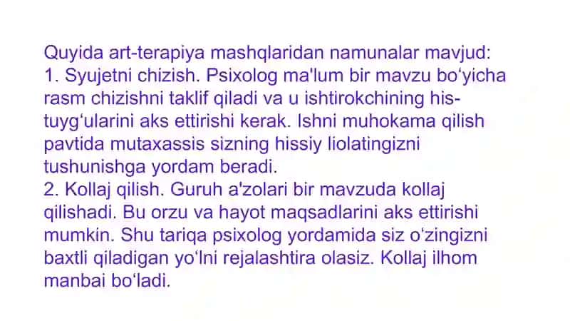 Art-terapiya mashg'ulot turlari 4
