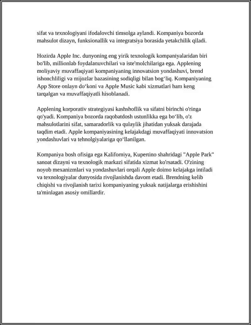 MEN BIRORTA KORXONANI BRENDI HAQIDA SLAYD TAYORLASHIM KERAK 4