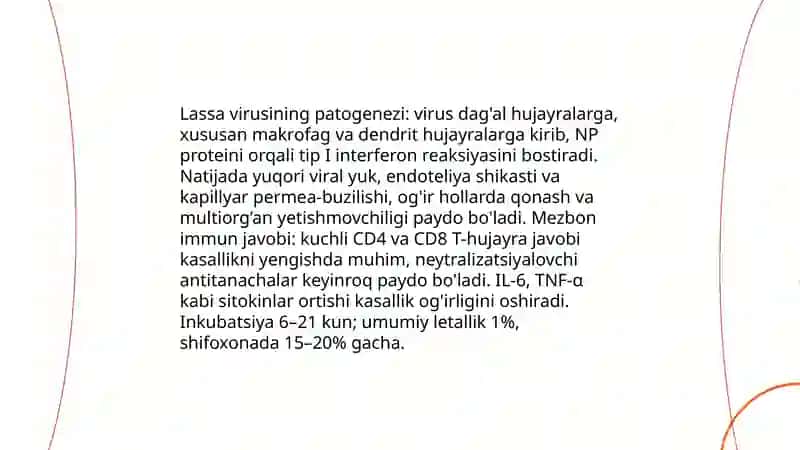 Ebola, Lassa, Zika viruslari kasallik patogenezi laborator diagnostikasi 4