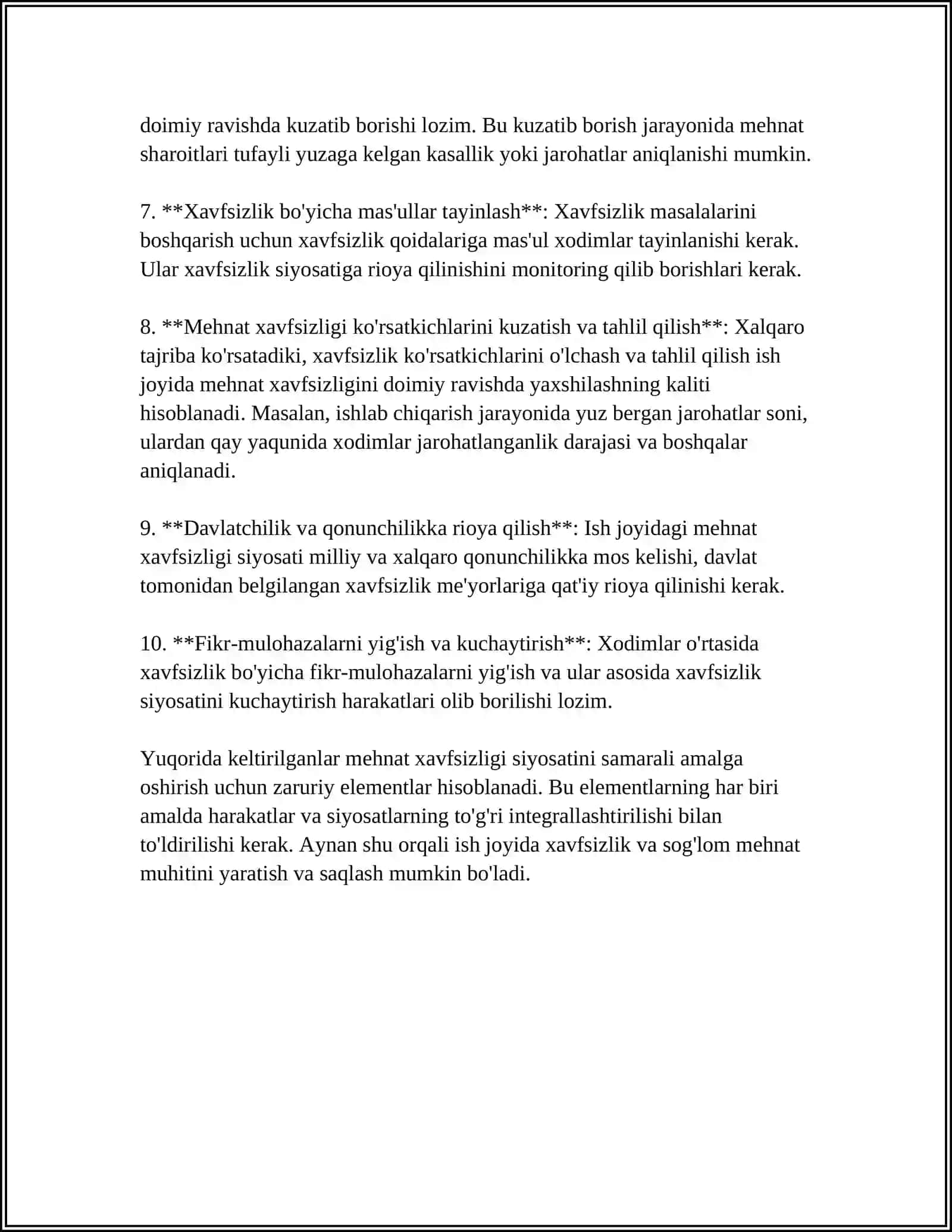 ISH JOYIDA SOGʻLIK VA XAVFSIZLIKNI TA'MINLASH 4