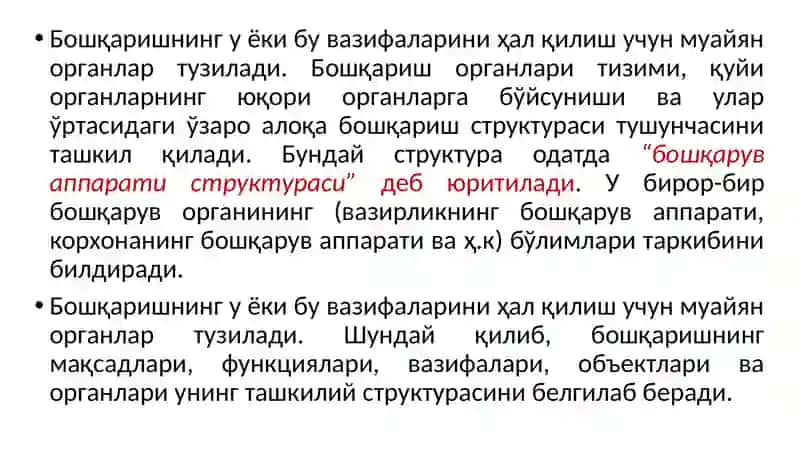 Менежментнинг ташкилий тузилмаси 4
