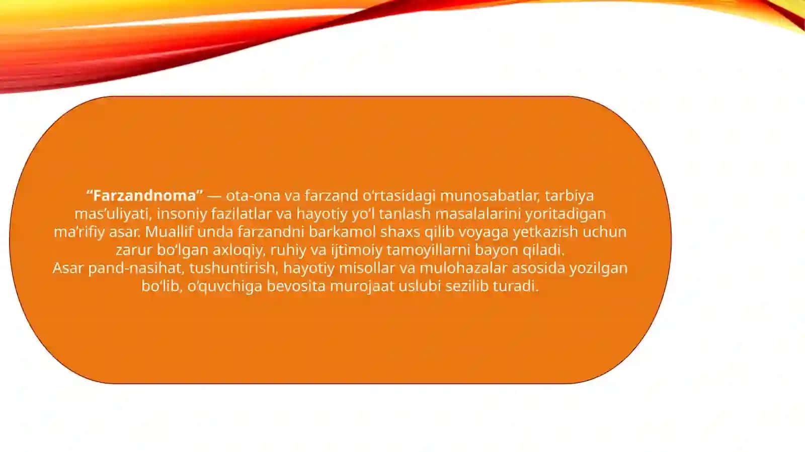 Obiddinmahmudovning“farzandnoma”asaridashaxstarbiyasi 4