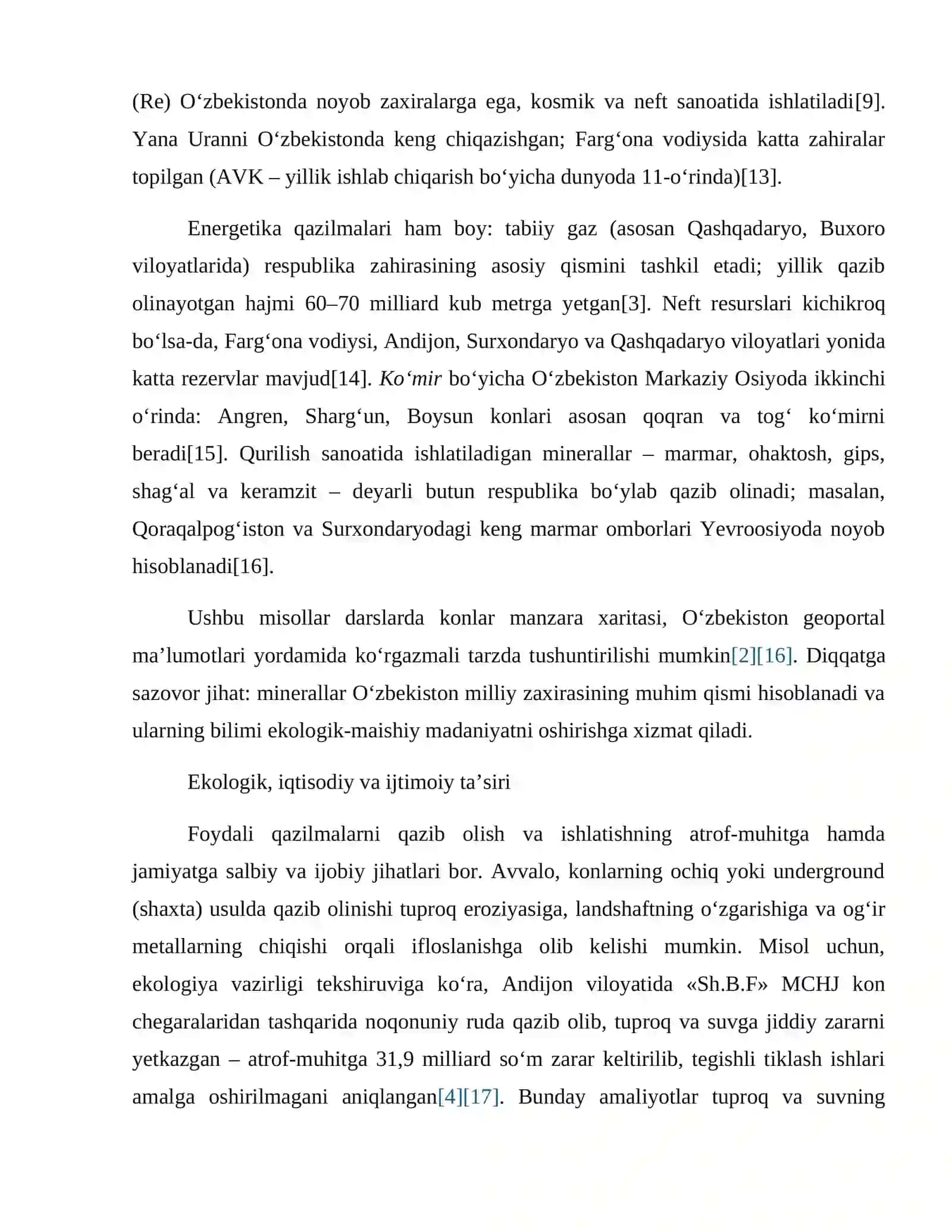 Foydali qazilmalar va ulardan oqilona foydalanish 4